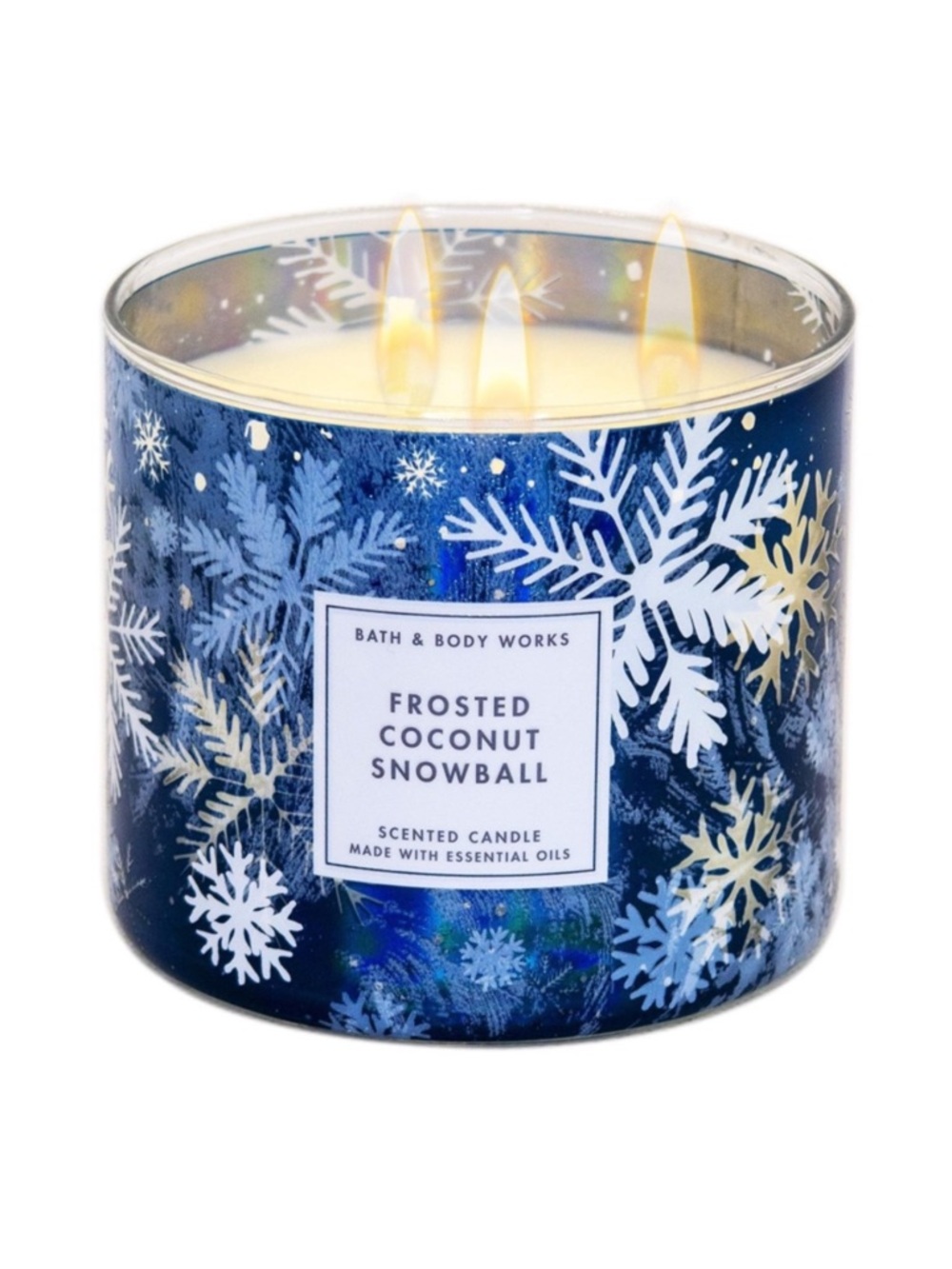 Bath & Body Works Frosted Coconut Snowball 3 wick candle NEW